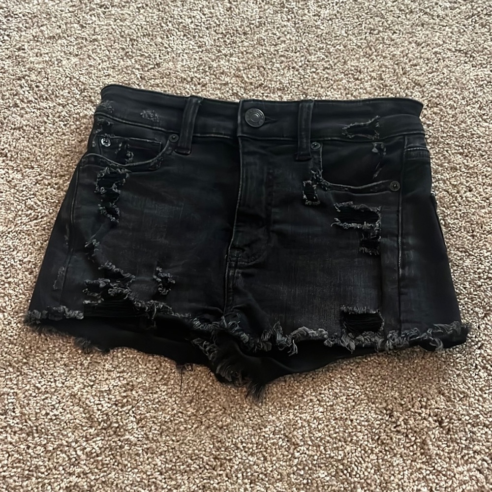 USED American Eagle jean shorts, size 00 next level stretch